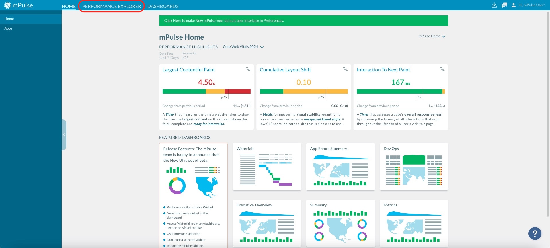 Clicking on Frustration Index from Home